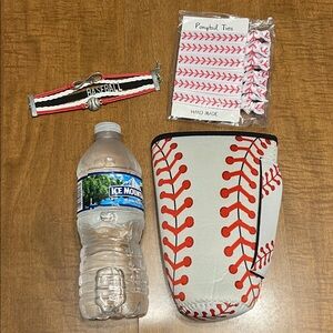 Baseball mom set! Tumbler sleeve, bracelet and new ponytail ties